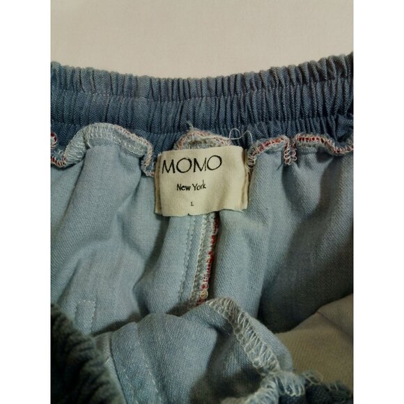 Momo New York Womens Boho Patchwork Jogger Pants Elastic Waist Pockets Size L - Picture 6 of 16